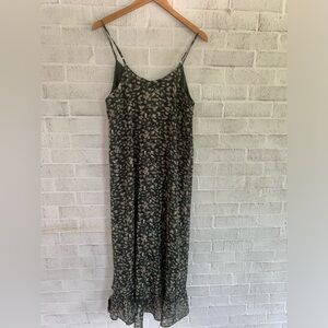 Mystree Green Floral Slip Dress Size Small